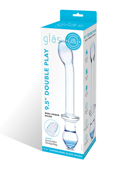 Glas 9.5" Double Play Dual Ended Dildo - Clear - Empower Pleasure