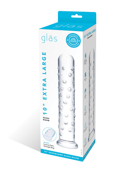 Glas 10" Extra Large Glass Dildo - Clear - Empower Pleasure