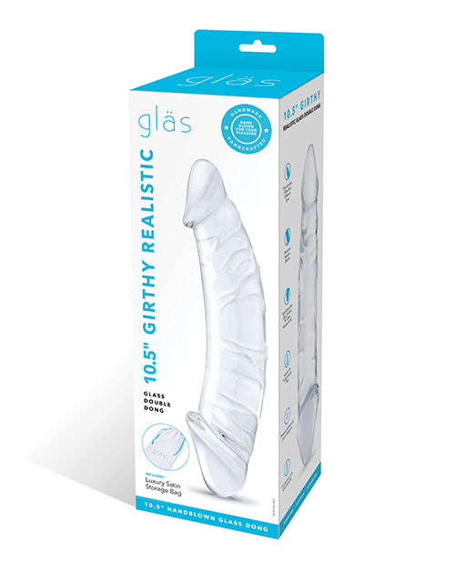 Glas 10.5" Realistic Girthy Glass Double Dong - Clear - Empower Pleasure