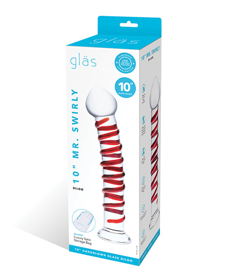 Glas 10" Mr. Swirly Dildo - Red - Empower Pleasure