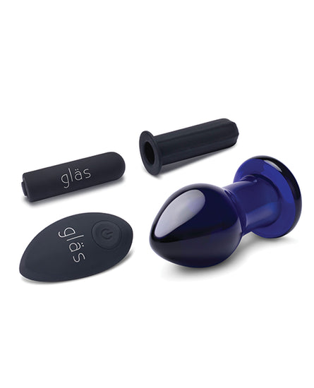 Glas 3.5" Rechargeable Vibrating Butt Plug - Blue - Empower Pleasure