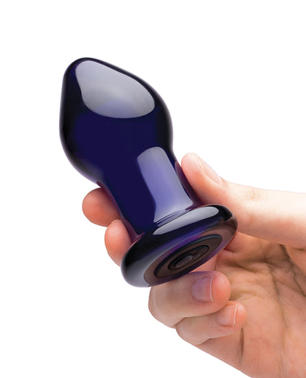 Glas 3.5" Rechargeable Vibrating Butt Plug - Blue - Empower Pleasure