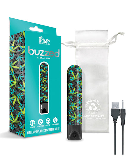 Buzzed 3.5" Rechargeable Bullet - Canna Queen Black - Empower Pleasure