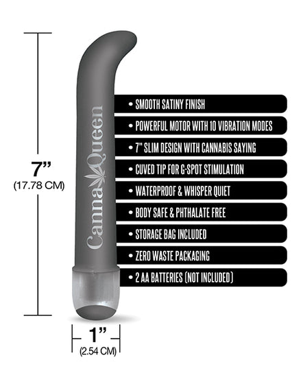Buzzed 7" G-Spot Vibe  - Canna Queen Black - Empower Pleasure