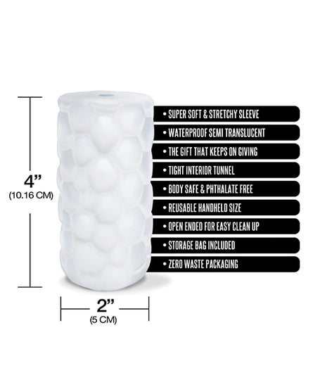 Pleasure Package Use with Caution Tight Textured Stroker - White - Empower Pleasure