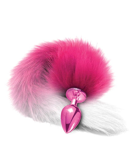 Nixie Metal Butt Plug w/Faux Fur Tail - Pink Metallic - Empower Pleasure