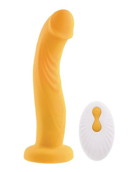 Gender X Sweet Embrace Dual Motor Strap On Vibe w/Harness - Yellow - Empower Pleasure