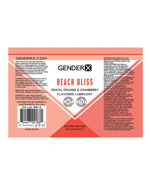 Gender X Flavored Lube - 2 oz Beach Bliss - Empower Pleasure