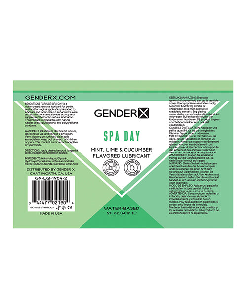 Gender X Flavored Lube - 2 oz Spa Day - Empower Pleasure
