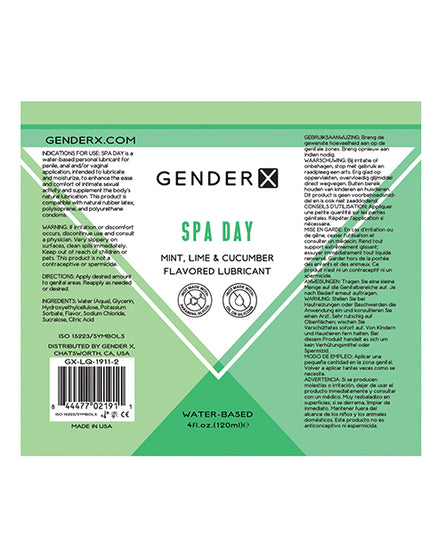 Gender X Flavored Lube - 4 oz Spa Day - Empower Pleasure
