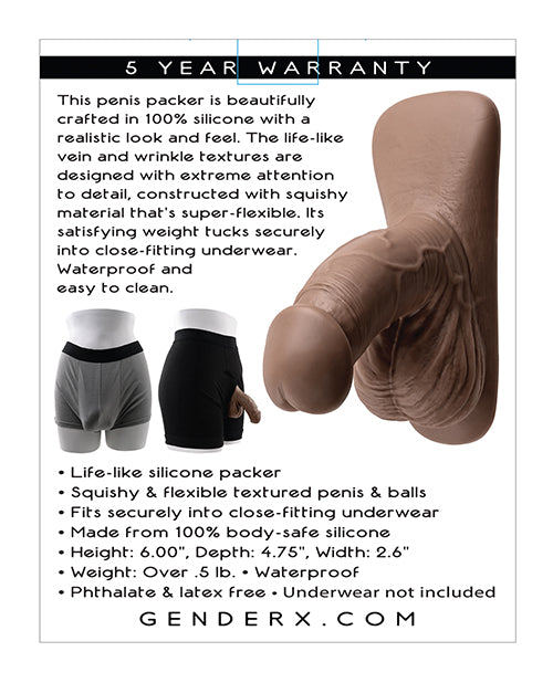 Gender X 4" Silicone Packer - Dark - Empower Pleasure