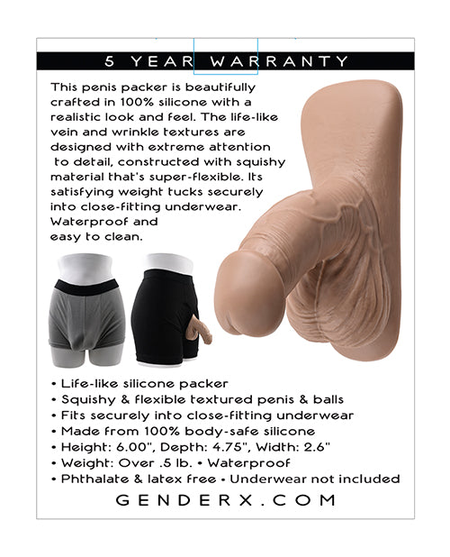 Gender X 4" Silicone Packer - Tan - Empower Pleasure
