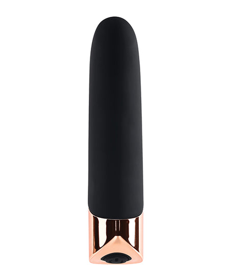 Gender X The Gold Standard Rechargeable Silicone Bullet - Black/Rose Gold - Empower Pleasure