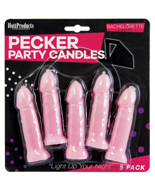 Bachelorette Party Pecker Party Candles - Pink Pack of 5 - Empower Pleasure