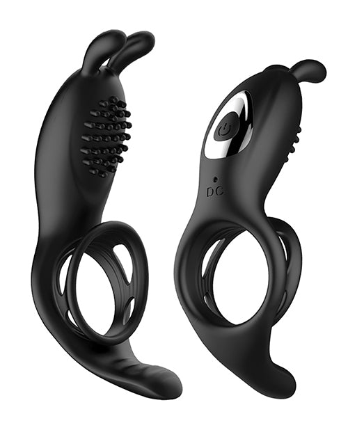 Bliss Hummingbird Vibrating Cock Ring - Black - Empower Pleasure