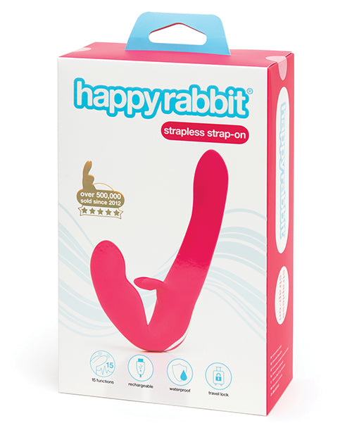 Happy Rabbit Strapless Strap on Rabbit Vibe - Pink - Empower Pleasure
