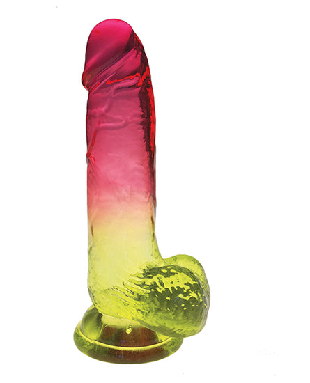 Shades Jelly TPR Gradient Dong Large - Pink/Yellow - Empower Pleasure