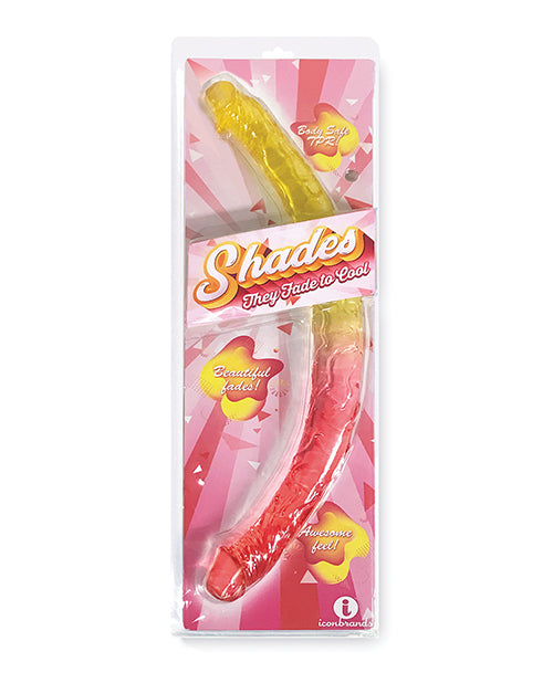 Shades Jelly TPR Gradient Double Dong - Pink/Yellow