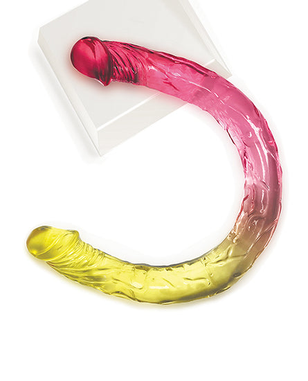 Shades Jelly TPR Gradient Double Dong - Pink/Yellow - Empower Pleasure