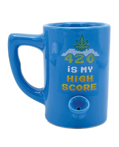 Wake & Bake 420 is My High Score Coffee Mug - 10 oz Blue - Empower Pleasure