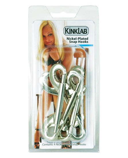 KinkLab Nickel Plated Snap Hooks - Pack of 4 - Empower Pleasure