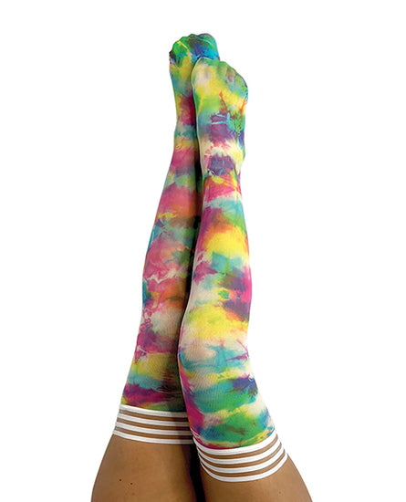 Kix'ies Gilly Tie Die Thigh High Bright Color D - Empower Pleasure