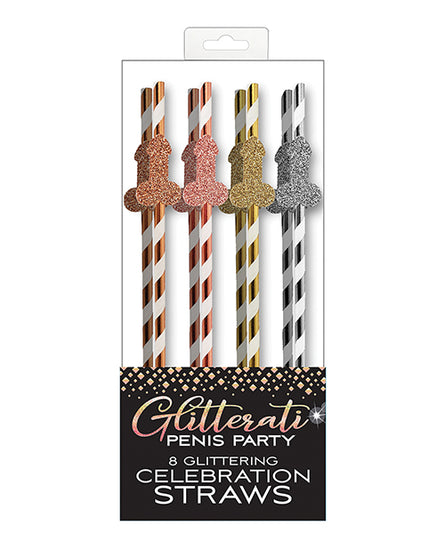 Glitterati Penis Party Straws - Pack of 8 - Empower Pleasure