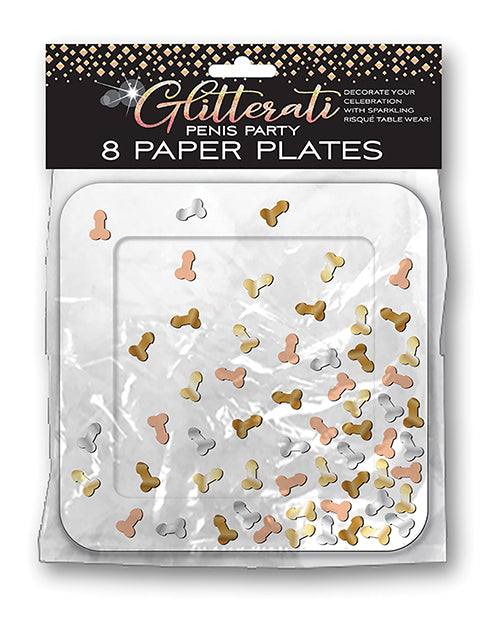 Glitterati Penis Party Plates - Pack of 8 - Empower Pleasure
