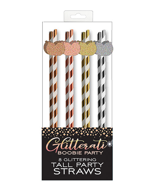 Glitterati Boobie Party Tall Straws - Pack of 8 - Empower Pleasure