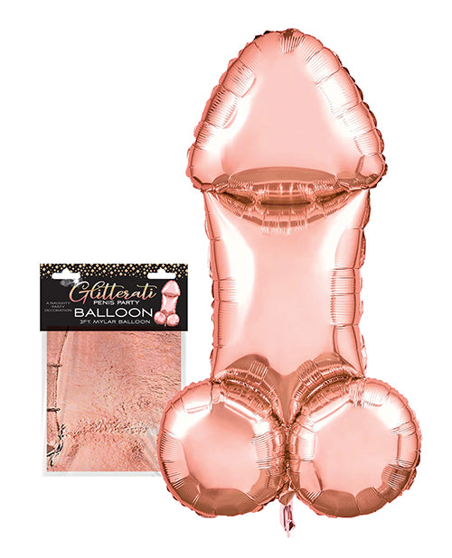 Glitterati Penis 3ft Mylar Balloon - Rose Gold - Empower Pleasure