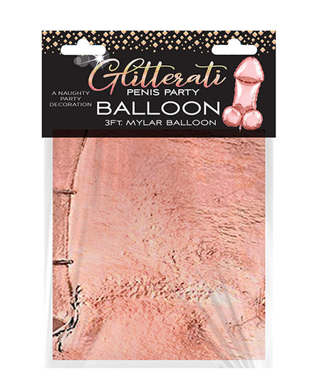 Glitterati Penis 3ft Mylar Balloon - Rose Gold - Empower Pleasure