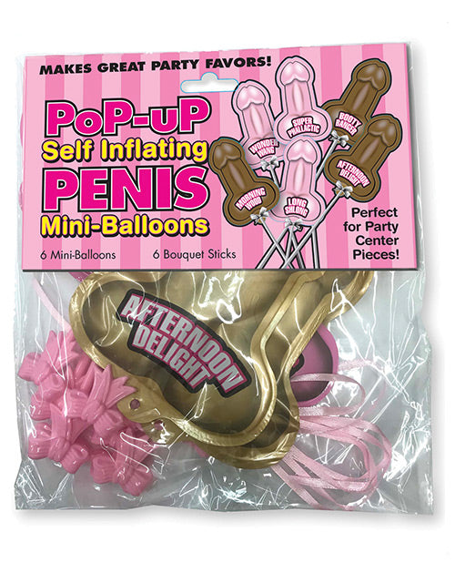 Pop Up Self Inflating Penis Mini Balloons - Pack of 6 - Empower Pleasure