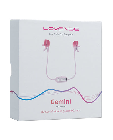 Lovense Gemini Vibrating Nipple Clamps - Pink - Empower Pleasure
