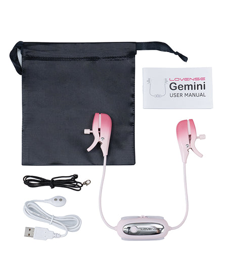 Lovense Gemini Vibrating Nipple Clamps - Pink Lovense Gemini Vibrating Nipple Clamps - Pink