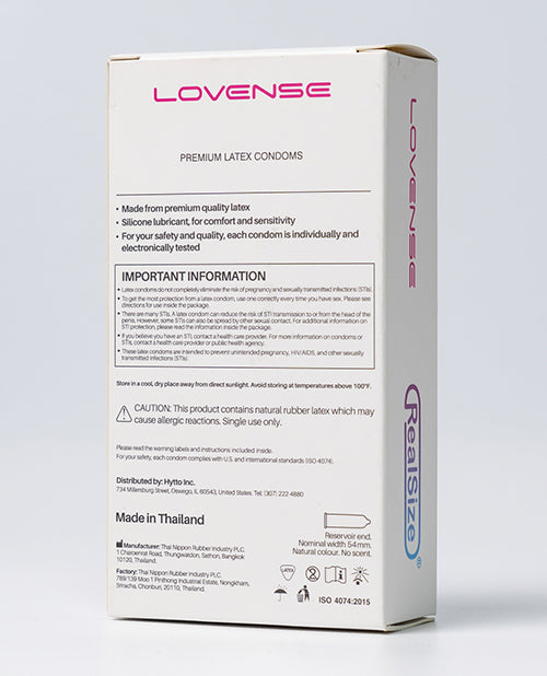 Lovense RealSize 52mm Condoms - Box of 12