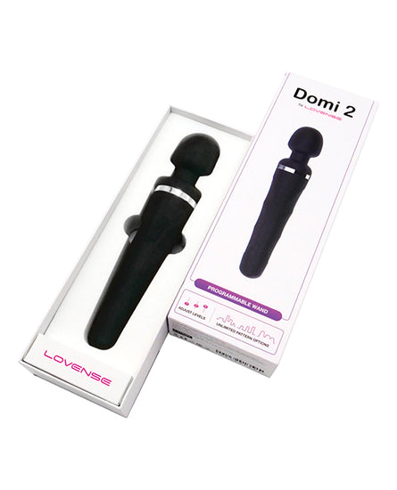 Lovense Domi 2 Flexible Rechargeable Mini Wand - Black - Empower Pleasure