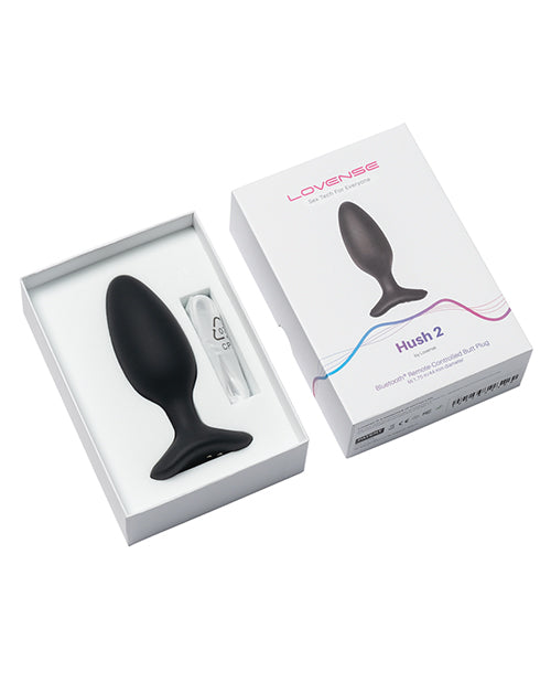 Lovense Hush 2 - 1.75" Butt Plug - Black - Empower Pleasure