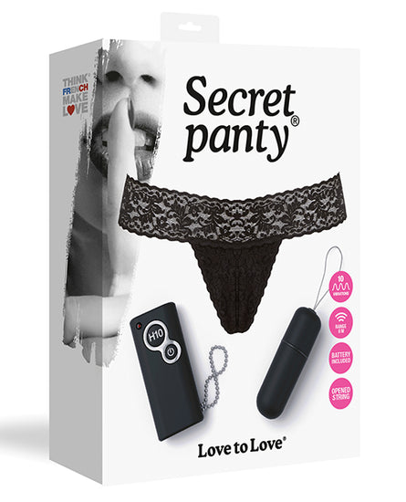 Love to Love Secret Vibrating Panty - Black - Empower Pleasure