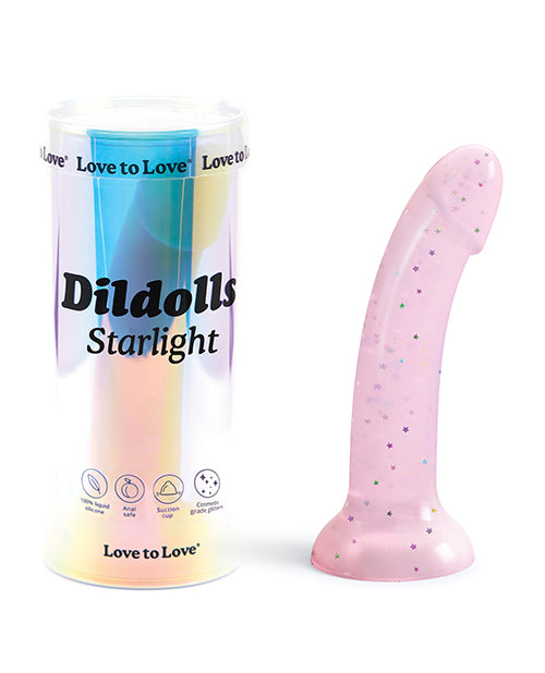 Love to Love Curved Suction Cup Dildolls Starlight - Pink - Empower Pleasure