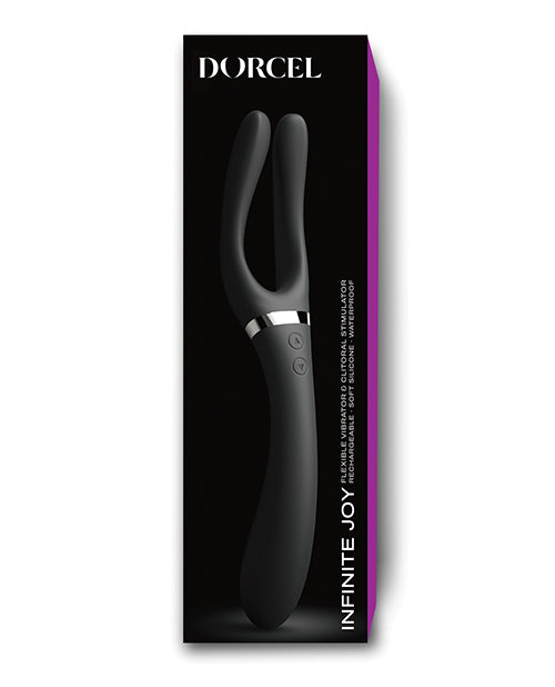 Dorcel Infinite Joy Bendable Forked Vibrator - Black - Empower Pleasure