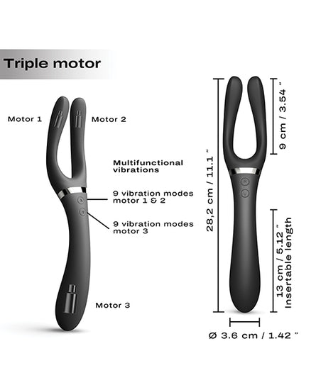 Dorcel Infinite Joy Bendable Forked Vibrator - Black - Empower Pleasure