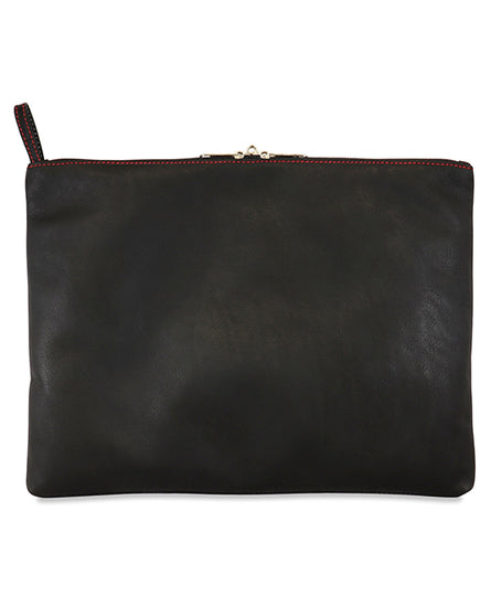 Sultra Leather Toy Bag with Lockable Pullers & Inside Pockets - Black - Empower Pleasure