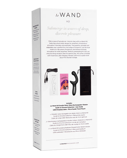 Le Wand XO Double Motor Wave Rechargeable Vibrator - Black - Empower Pleasure