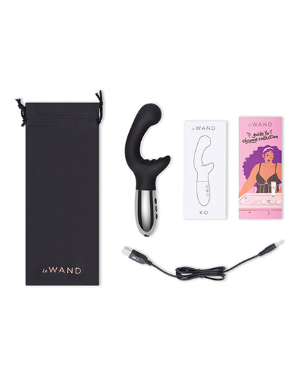 Le Wand XO Double Motor Wave Rechargeable Vibrator - Black - Empower Pleasure