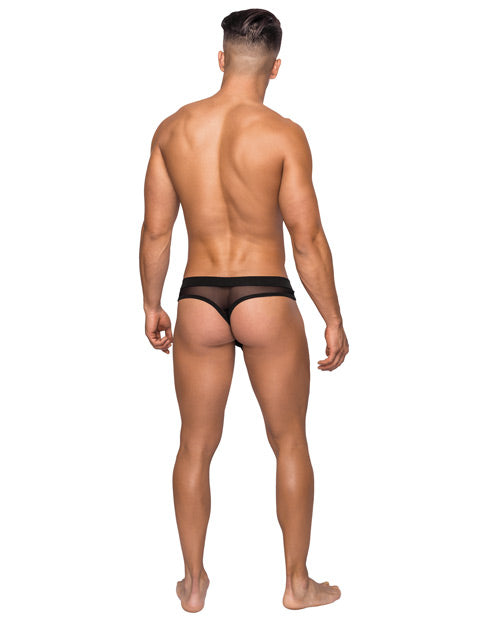 Hoser Stretch Mesh Thong - Black - Empower Pleasure