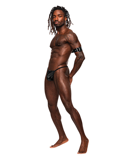 Pisces PU Leather Bicep & Back Harness Black O/S - Empower Pleasure