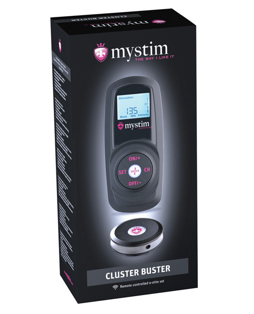 Mystim Cluster Buster Wireless eStim Starter Kit - Black - Empower Pleasure