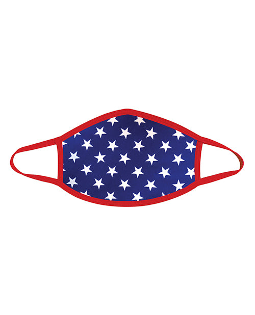 Neva Nude Murica USA Blue Star Mask w/100% Cotton Liner Red MD - Empower Pleasure