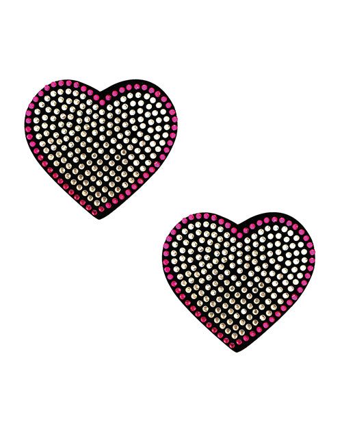 Burlesque Heart N' Soul Crystal Heart Nipztix - Pink/Clear O/S - Empower Pleasure