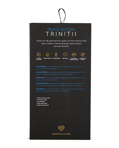Nu Sensuelle Trinitii Tongue Vibe - 18k Gold - Empower Pleasure